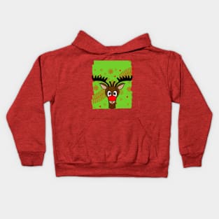 REINDEER Merry Christmas Red Nose Reindeer Kids Hoodie